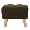 Small Pouf Pouffe Seat Footstool Fabric Linen Sofa Footrest w/ Storage Pocket
