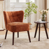 Mid-Century Modern Accent Chair with Wooden Legs, Tufted Wingback, Armless Chair