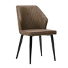 Dining Chair PU Soft High Wide Backrest Metal Legs Dining Room Brown Grey Beige