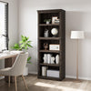 5 Tier Farmhouse Bookcase,Wooden Open Bookshelf Display Storage,Gray/Brown/White