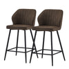 2 Pcs PU Bar Stools Kitchen Chair Seat Height 66cm Brown Beige grey