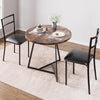 Dining Table for 2 – Round Kitchen Table with Metal Frame & Space Saving Design