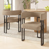 Ergonomic Dining Chairs Set of 2/4/6 with Curved Backrest, Lamb Fleece Fabric