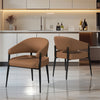 Set of 2 Leather Dining Chairs Modern Kitchen Dressing Room Bedroom Padded Seat