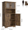 Freestanding Pantry Storage Cabinet w/Glass Doors,Adjustable Shelves,Tall Cupboa