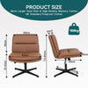 Cross Legged Desk Chair Computer PU Leather Vanity Chairs Armless Home Office