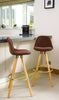 Bar Stools Kitchen Breakfast Chairs Dining Modern Wooden Velvet | Set of 2