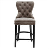 Velvet Button Wing Back Bar Stool Kitchen Pub Studd Breakfast Dining Chair Seat