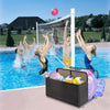Outdoor Pool Float Storage Box with Wheels, PE Rattan Organizer for Patio & Pool