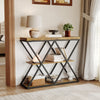 3-Tier Console Table with X-Shaped Metal Frame,Narrow Sofa Table with Shelves