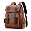 New Mens Travel Backpack PU Leather Satchel Laptop Bag Camping Hiking Rucksack