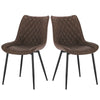 2x Dining Chairs w/ Linen Padded Seat Backrest Lounge Kitchen Living Room Chairs