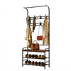 Hall Tree Shoe Bench for Entryway, 4-in-1 Coat Rack Storage Bench with 8 Hooks