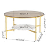 Large Round Coffee Table Marble Glass Accent Table Studio Apartment Essentials