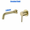 Brass Wall Mounted Swivel Spout Sink Faucet Basin Mixer Taps Brushed Gold UK