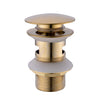 Bathroom Basin sink Pop Up Drain Slot Plug Waste Drain, Brushed Gold Brass UK