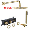 Brass Round Bathroom Rainfall Shower Head System Mixer Valve Set Bathtub Faucet