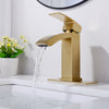 Bathroom Brass Basin Mixer Taps Waterfall Spout Sink Faucet Set With Sink Drain