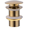 Bathroom Basin sink Pop Up Drain Slot Plug Waste Drain, Brushed Gold Brass UK