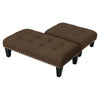 Footstool Ottoman Linen Pouffe Stool Foot Rest Rectangle Padded Seat Shoe Bench
