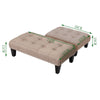 Footstool Ottoman Linen Pouffe Stool Foot Rest Rectangle Padded Seat Shoe Bench
