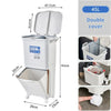 Kitchen Rubbish Waste Bin Recycling Rubbish Bin Waste Trash Can With Wheels