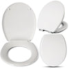 Toilet Seat Universal Soft Close Heavy Duty Bathroom Toilet Lid Cover w/ Fitting