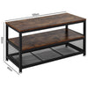 Metal TV Console Tea Coffee Table with Open Storage Rack Sofa Desk Shelving Unit