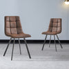Set of 2 Faux Leather/Suede Dining Chairs Metal Legs Reception Restaurant Chair