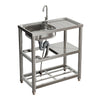 Catering Sink Stainless Steel Bowls Commercial Kitchen Right/Left Hand Drainer
