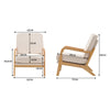 Accent Armchair Wooden Armest Frame Single Padded Sofa Chair Leisure Guest Seat
