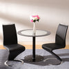 Round Glass Dining Table 4 Chairs Chrome Legs Home Kitchen Shop Office Furniture