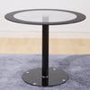 Round Glass Dining Table 4 Chairs Chrome Legs Home Kitchen Shop Office Furniture