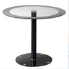 ROUNDED GLASS KITCHEN TABLE SMALL FAMILY HOUSE LIVING ROOM DINING CHAIRS SET KIT