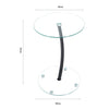 Tempered Glass Side End Table Coffee Tea Desk Small Sofa Couch Lamp Stand Modern