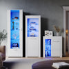LED Living Room Set High Gloss TV Stand Display Cabinet White Cupboard Storage