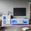 LED Living Room Set High Gloss TV Stand Display Cabinet White Cupboard Storage