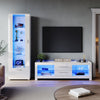 LED Living Room Set High Gloss TV Stand Display Cabinet White Cupboard Storage
