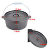 Dutch Oven Cast Iron Camping Casserole Soup Stew Pot Stockpot Grill Pan with Lid