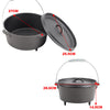 Dutch Oven Cast Iron Camping Casserole Soup Stew Pot Stockpot Grill Pan with Lid