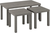 Nesting Tables Wooden Space Saving Coffee Side Table Set of 3 Rustic Brown Large