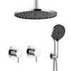 Brass Round Bathroom Rainfall Shower System Mixer Valve Set Bathtub Faucet Taps