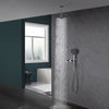 Brass Round Bathroom Rainfall Shower Head System Mixer Valve Set Bathtub Faucet