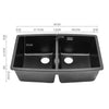 New Inset Quartz Stone Single Double Deep Bowl Kitchen Sink w/Drainer Waste Kit