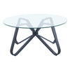 80cm Large Round Coffee Table Clear Glass Tea Table Living Room Reception Lounge