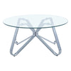 80cm Large Round Coffee Table Clear Glass Tea Table Living Room Reception Lounge