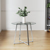 Round Tempered Glass Dining Table 2-4 Seater Living Room Kitchen Dinner Table UK