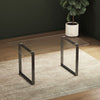 Metal Square Base Rectangular Tempered Glass Dining Table Dining Room Kitchen UK