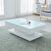 Luxury Glass Cofffee Table High Gloss Table with Storage Living Room Furniture