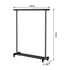 HeavyDuty Double Clothes Rail Hanging Rack Garment Stand Storage Shelf On Wheels